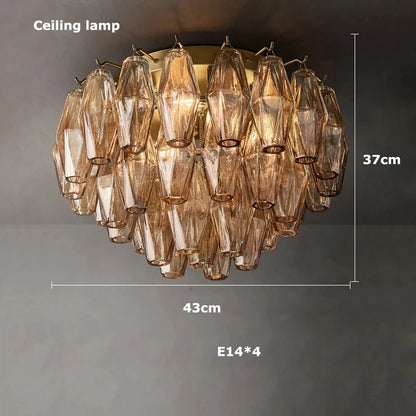 Retro Champagner Pendelleuchte für große Wohnzimmerbeleuchtung