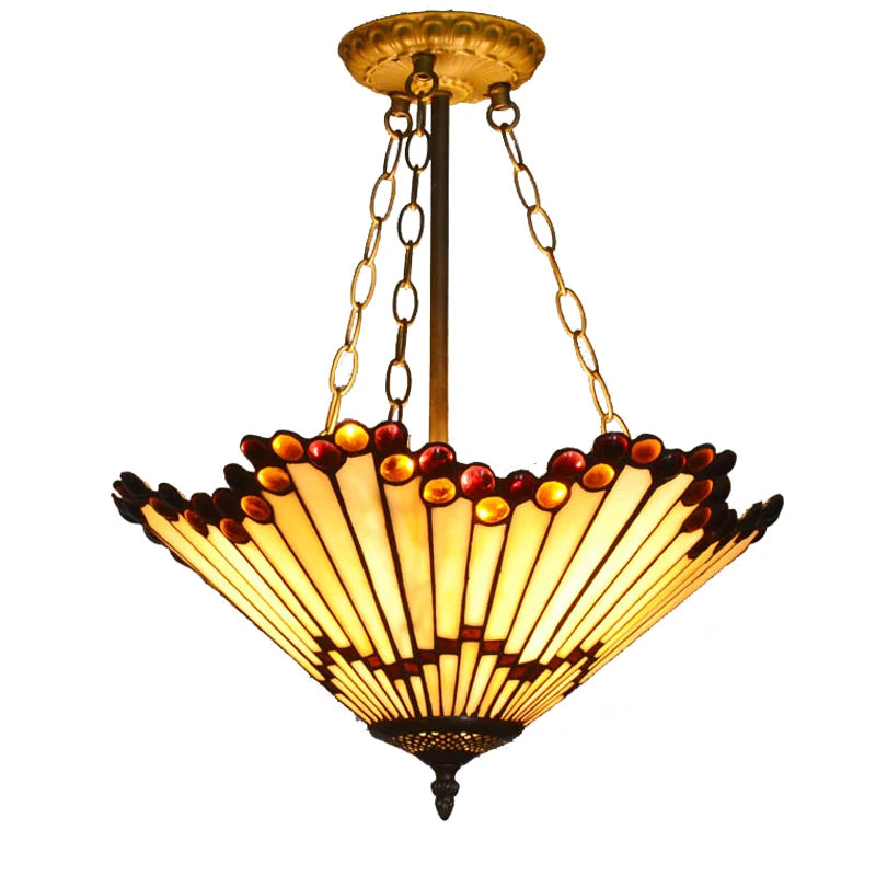 Colette Tiffany bunte Glas-Pendelleuchte mediterran