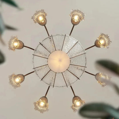 Vintage Blumen Glas LED Pendelleuchter