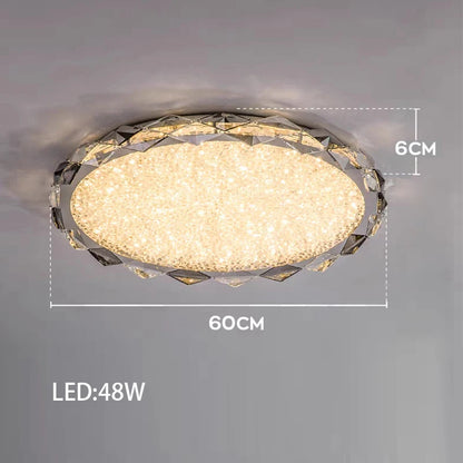 Élodie 2025 Moderner Ring Kristall LED Dimmbare Deckenleuchte Silber Dekor Lampe