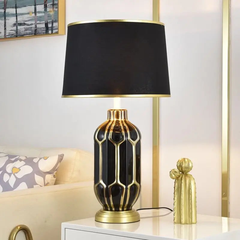 Black Ceramic Modern Luxury Table Lamp for Bedroom Living Room
