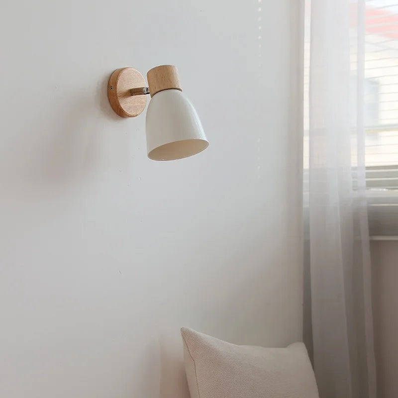 Chloé Ceramic Wall Light with Wood Accent