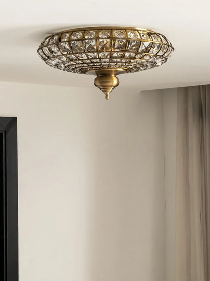 Élise Vintage Crystal Copper Ceiling Light Gold 5-Light