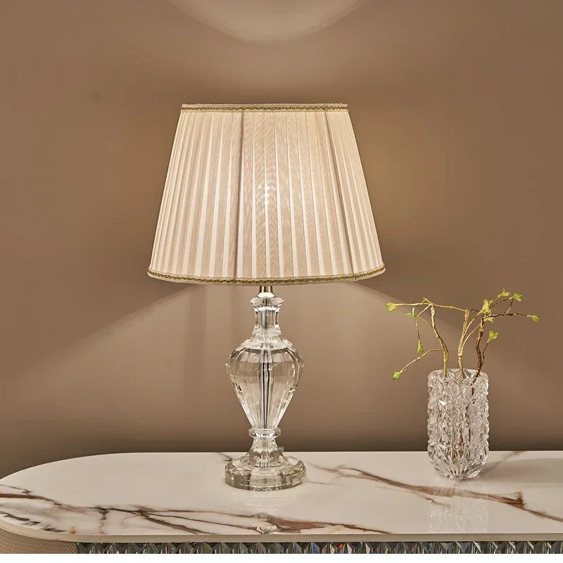 Luxuriöse Kristall-Tischlampe für Schlafzimmer- & Nachttisch-Dekoration