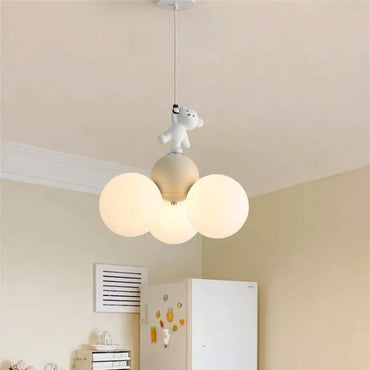 Élodie Creme Cartoon Ballon Bär Kinder Deckenleuchte Schlafzimmer Hängelampe
