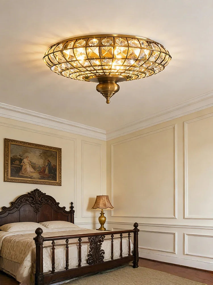 Élise Vintage Crystal Copper Ceiling Light Gold 5-Light