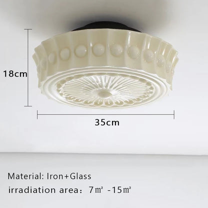 Léonie Hängeleuchte mit Kette aus Creme-Glas
