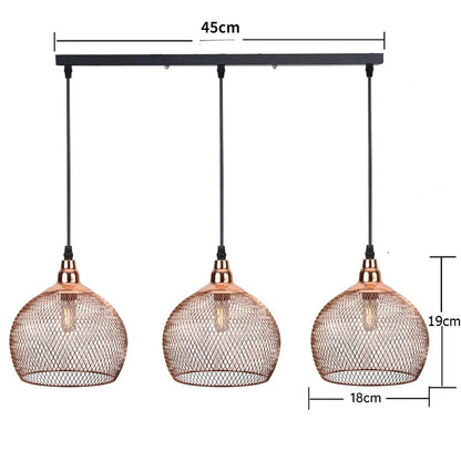 Élise Nordic Bird Cage Pendant Light E27 Rose Gold Retro Chandelier