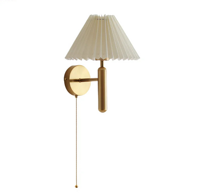 Amélie White Umbrella Copper LED Wall Lamp Japan Style