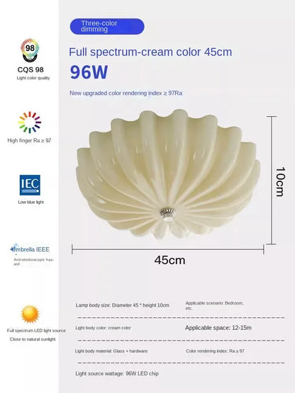 Éloise Medieval Cream Glass Pumpkin Ceiling Light
