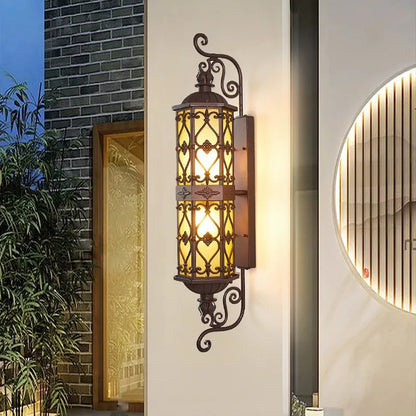 Camille Retro Gold Wasserdichte Aluminium LED Außenwandleuchte E27