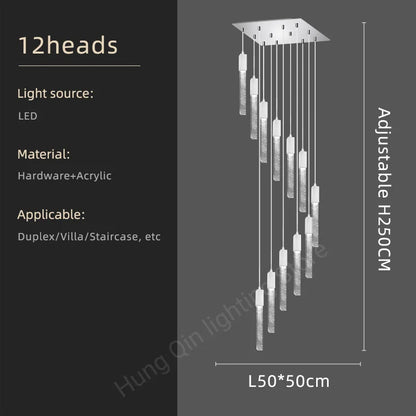 Amélie Crystal Ring Staircase Chandelier