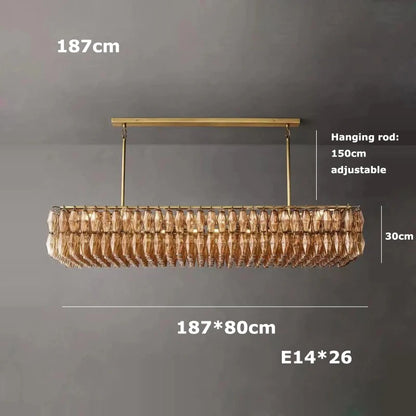Retro Champagner Pendelleuchte für große Wohnzimmerbeleuchtung