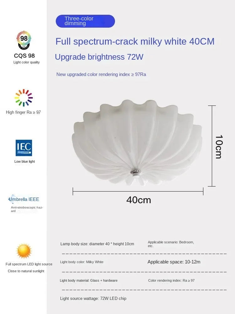 Éloise Medieval Cream Glass Pumpkin Ceiling Light