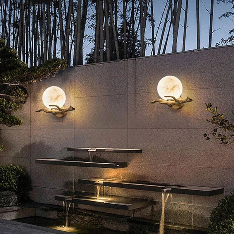 Sophie Italienischer Marmor Messing LED Wandleuchte Wasserdichte Außenlampe