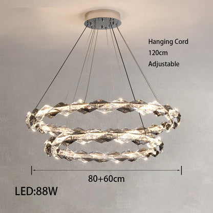 Élodie 2025 Moderner Ring Kristall LED Dimmbare Deckenleuchte Silber Dekor Lampe