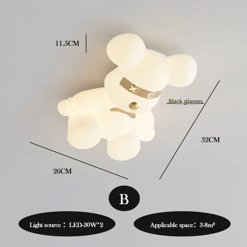 Amélie Nordic White Bear Kinder-LED-Deckenleuchte Minimalistisch