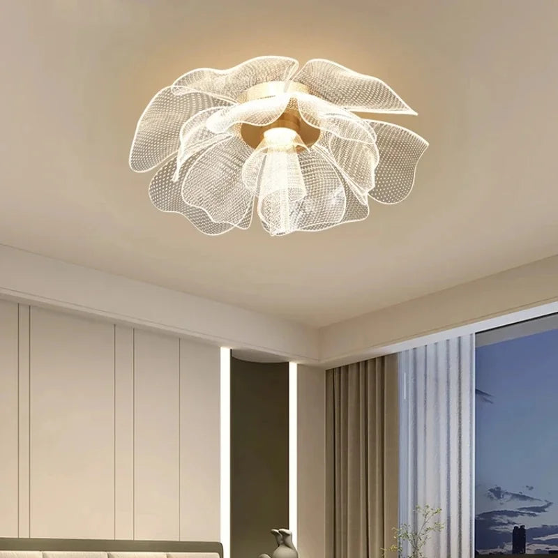 Juliette Luxury Gold Flower Acrylic LED Ceiling Light