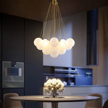 Inès Minimalist Frosted Globe Chandelier