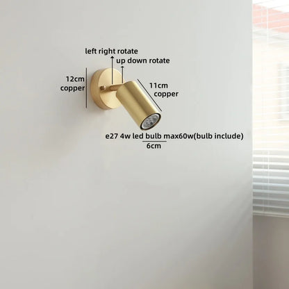 Camille Gold Copper Walnut LED Wall Lamp Japan Style