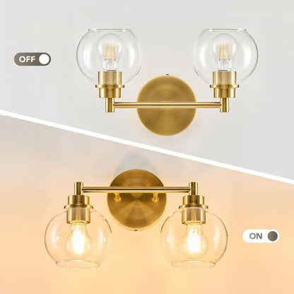 Élodie 2-Light Globe Vanity Wall Light E26 Glass Fixture