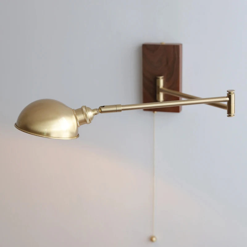 Colette Wood & Copper Adjustable Wall Light