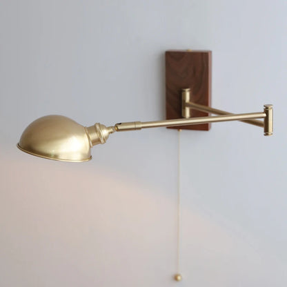 Colette Wood & Copper Adjustable Wall Light