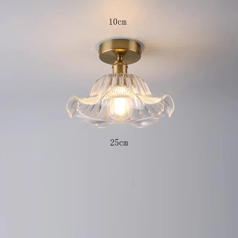 Valérie Vintage Art Deco Pendelleuchte aus Buntglas