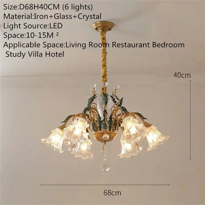 Évelyne Floral Glass Chandelier for Luxury Dining & Lobby Spaces