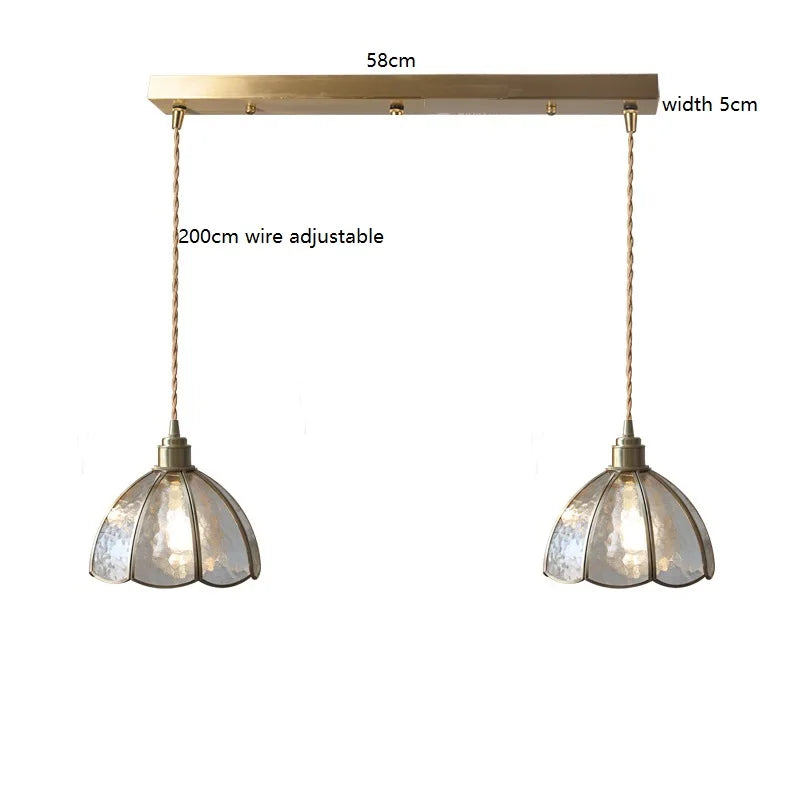 Camille Copper Glass Pendant Light Vintage Style