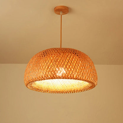 Élise Bambus handgestrickte Pendelleuchte E27 Japanischer Stil Lampe