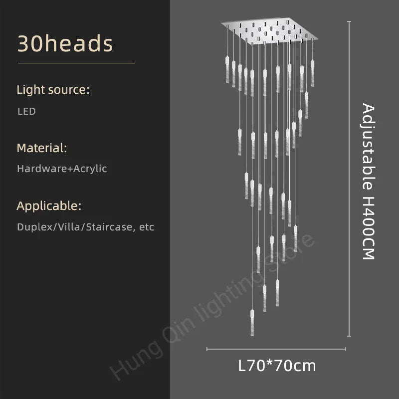 Amélie Crystal Ring Staircase Chandelier