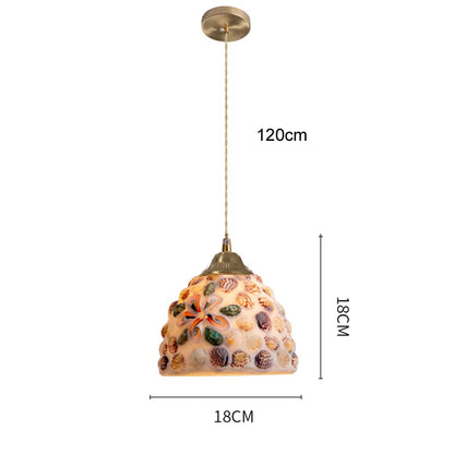 Isabelle Shell Glass Pendant Light Art Deco Bedside Lamp