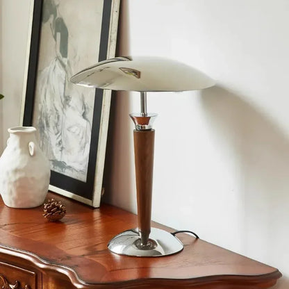 Noémie Schreibtischlampe aus Holz und Chrom