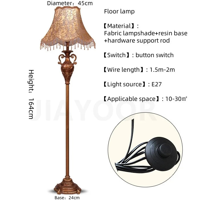 Camille Europäische Luxus-Harz-LED-Stehleuchte Retro Stehlampe