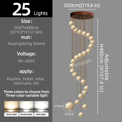 Élise Luxury Stone Staircase Pendant Chandelier