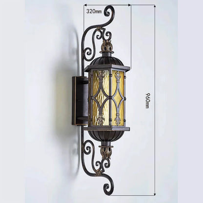 Camille Retro Gold Wasserdichte Aluminium LED Außenwandleuchte E27