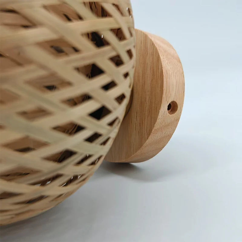 Élise Rural Bamboo Lantern Pendant Light E27 Ceiling Wicker Lamp