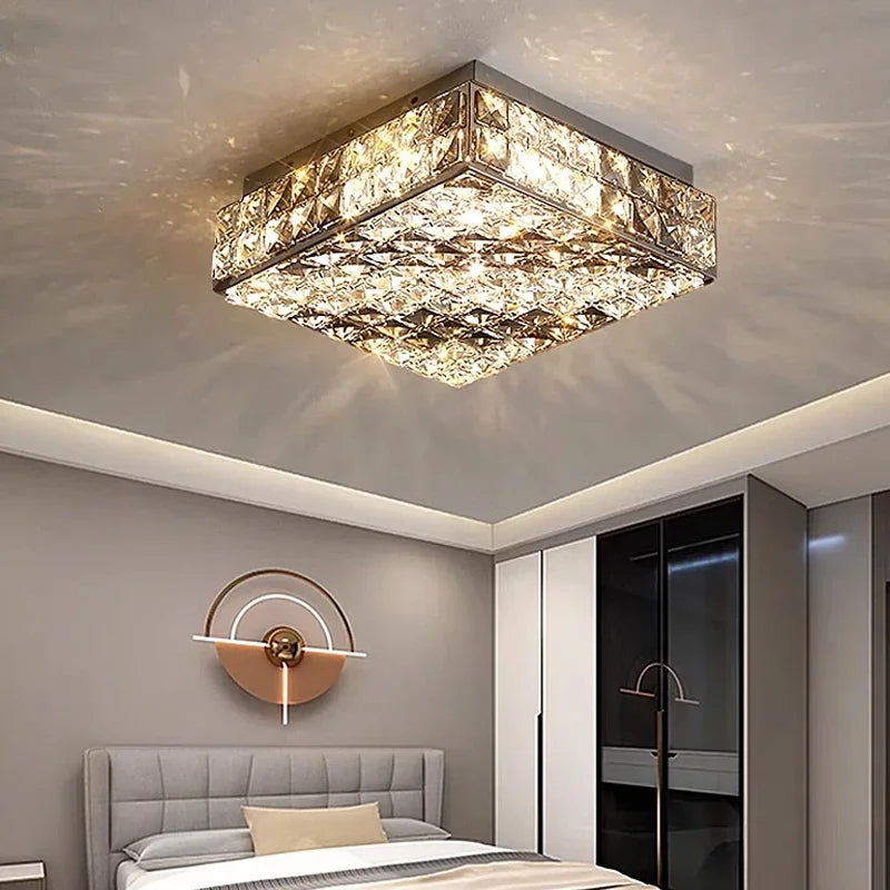 Élodie Moderne Luxus K9 Kristall LED Deckenlampe für Wohn-, Esszimmer, Schlafzimmer, Zuhause, Innenbeleuchtung