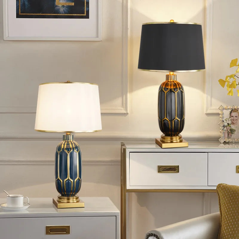 Black Ceramic Modern Luxury Table Lamp for Bedroom Living Room