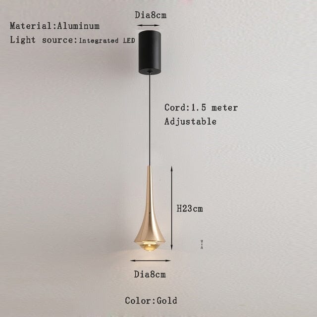 Sophie Minimalistischer Wassertropfen LED-Anhänger