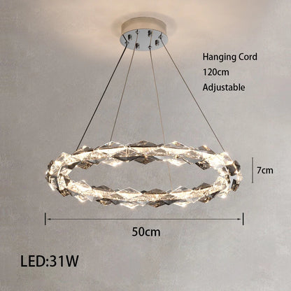 Élodie 2025 Moderner Ring Kristall LED Dimmbare Deckenleuchte Silber Dekor Lampe
