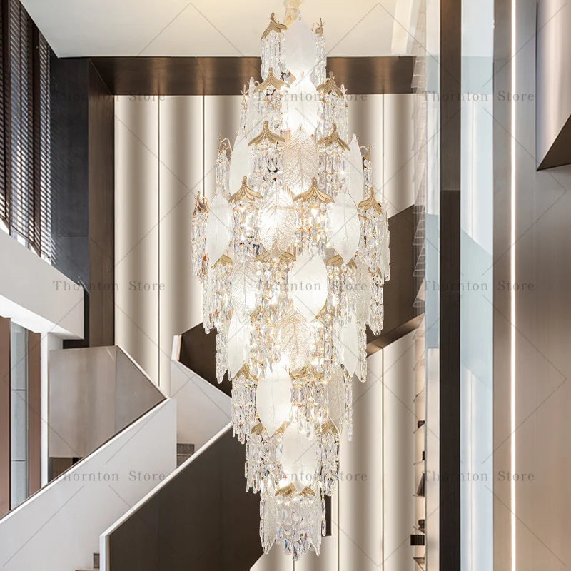 Kronleuchter im Blatt-Design für Maisonette-Villa und Treppenhaus