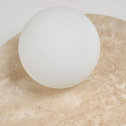 Sophie Gelb Travertin Holz LED Wandleuchte Wabi Sabi
