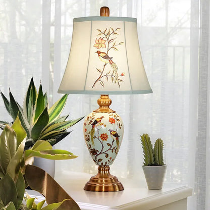 Lucienne Florale Keramik-Nachttischlampe