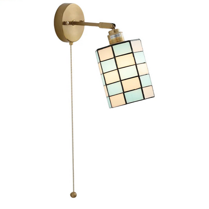 Isabelle Vintage Blue Glass Copper LED Wall Sconce