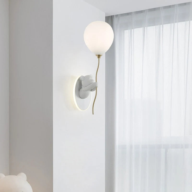 Chloé Balloon-Bär LED-Wandlampe Kinderzimmer Prinzessinnenstil