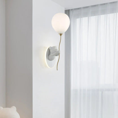 Chloé Balloon-Bär LED-Wandlampe Kinderzimmer Prinzessinnenstil