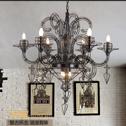 Camille Barock Kerzen LED Deckenleuchter Luxus Pendelleuchte