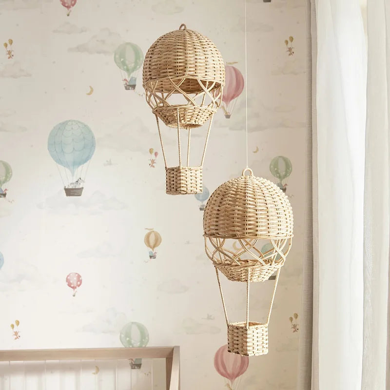 ÉLise Rattan Hot Air Balloon Hanging Kids Decor
